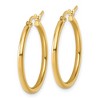 Black Bow Jewelry 2mm Round Hoop Earrings in 10k Yellow Gold, 24mm (15/16 Inch) - 2 of 4