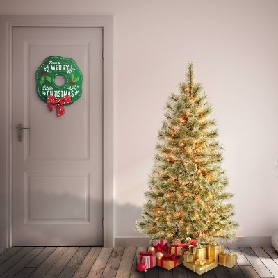 4.5' White Cashmere Pine Pre-Lit Artificial Christmas Tree with Clear Lights