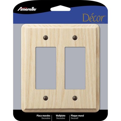 Amerelle Contemporary Unfinished Beige 2 gang Wood Rocker Wall Plate 1 pk