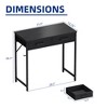 Itopfox Compact Computer Desk with 2 Fabric Drawers for Small Spaces, Home Office, Study, Writing, Bedroom, Dorm - Multiple Colors Available - 3 of 4