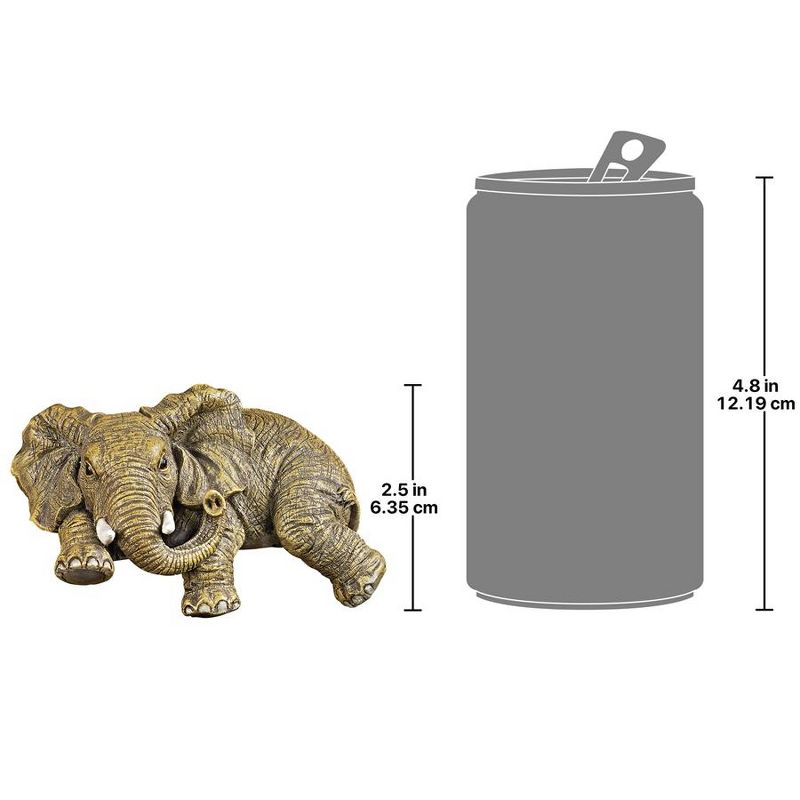 Design Toscano Ernie the Elephant Shelf Sitter Sculpture: Set of Two, 3 of 4