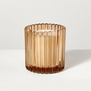 Ribbed Glass Sandalwood & Terracotta Jar Candle Blush 8.5oz - Hearth & Hand™ with Magnolia - 1 of 4