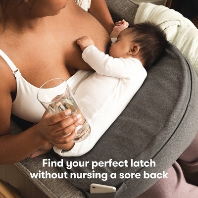 Gray Adjustable Nursing Pillow with Removable Cover