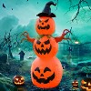 Sunnydaze Stacked Jack-O-Lantern Scarecrow Halloween Inflatable - 7.4' H - 4 of 4