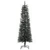 vidaXL 5ft Artificial Slim Christmas Tree with Stand - Green PVC Decor with White Snow Decoration - 2 of 4