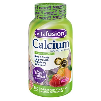 VitaFusion Calcium Dietary Supplement Adult Gummies - Fruit & Cream - 100ct