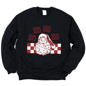 Simply Sage Market Women's Graphic Sweatshirt Ho Ho Ho Checkered - 1 of 4