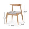 NicBex Set of 2 Mid-Century Modern Dining Chairs with Upholstered Fabric Seats,Armless Chairs with Rubberwood Legs for Kitchen,Living Room - 3 of 4