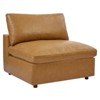 5pc Commix Down Filled Overstuffed Vegan Leather Convertible Sectional Sofa Set Tan - Modway: Modern Style, Wood Frame - 3 of 4