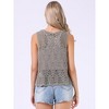 INSPIRE CHIC Women's Floral Crochet Hollow Out Sleeveless Open Front Vest Cardigan - 4 of 4