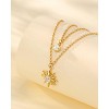 Molenia Multi-Strand Celestial Opal Necklace for Women, 925 Sterling Silver 14K Gold Plated North Star Layered Pendant Necklace, Boho Jewelry - 3 of 4