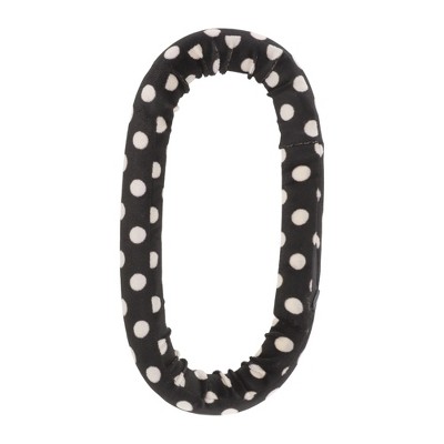 Unique Bargains Women's White Spot Hair Rollers 11.42"x5.31" Black White 1pc