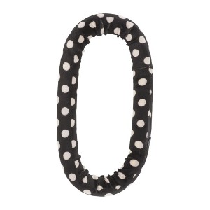 Unique Bargains Women's White Spot Hair Rollers 11.42"x5.31" Black White 1pc - 1 of 4