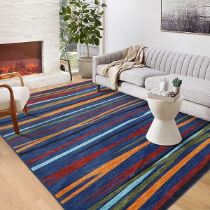 Modern Abstract Area Rug Colorful Throw Carpet Contemporary Area Rugs - 1 of 4