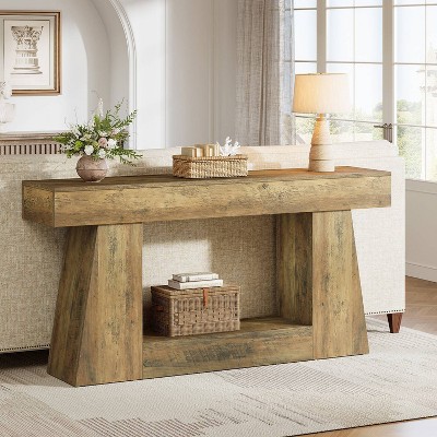Hommoo Farmhouse Console Table Brown