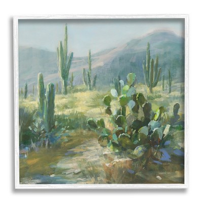 Stupell Industries Desert Cactus Landscape Framed Giclee Art