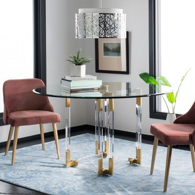 Dusty Rose Velvet Upholstered Side Chair with Gold Legs