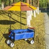 RISOKEYS Outdoor Collapsible Utility Wagon Cart,with Cup Holder, Heavy Duty Foldable Cart for Camping, Beach, Shopping - 150lbs Capacity - 4 of 4