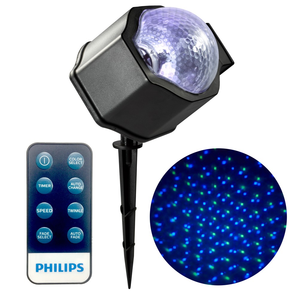 Philips 1ct Christmas Led Motion Projector Falling Snow Cool White & Rgb Remote