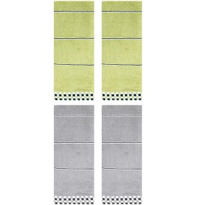 REGALWOVEN Striped Checked Print Absorbent Soft Decorative Hand Towel 14" x 30" - 1 of 4