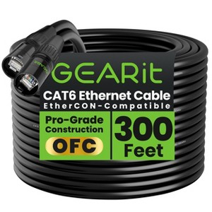GEARit CAT6 Shielded EtherCON Cable for Pro Audio - Black - 1 of 4