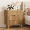 Natural Oak 3 Drawer Dresser for Bedroom, 30" Tall Modern Chest of Drawers with Gold Metal Handles - 4 of 4