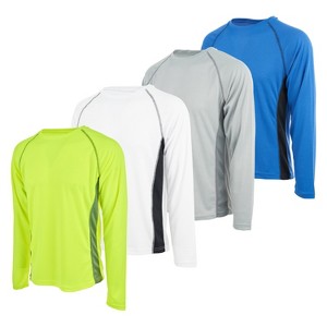 Premium Men’s Active Long Sleeve Tees Wicking Athletic UV Ray Protection, Up to 3XL, Pack of 4 - 1 of 4