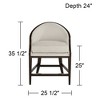 55 Downing Street Jasper Truffle Wood Bar Stool Brown 25" High Modern Oatmeal Fabric Cushion with Backrest Footrest for Kitchen Counter Height Island - 4 of 4