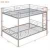 RISOKEYS Full Over Full Bunk Bed - Heavy Duty Metal Bunk Bed with Built-in Ladder and Guardrail, Convertible Bunk Bed for Kids, Teens, Adults, Silver - 4 of 4