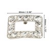 Unique Bargains Women's Square Rhinestone Wedding Shoe Clips Silver Tone 2 Pcs - 2 of 4
