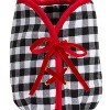 Plaid Christmas Tree Pot Cover – 9"H in Black and White Gingham with Red Trim by Melrose - 3 of 3