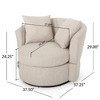 CAVINAS Contemporary Swivel Club Chair, Upholstered Accent Chair with Pillows, Curved Backrest, Circular Design, for Living Room or Bedroom - 2 of 4