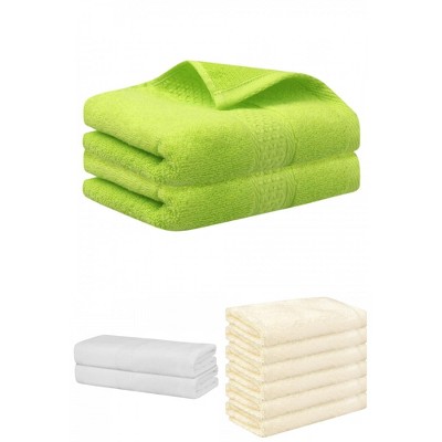 REGALWOVEN Absorbent Solid Bath Hand Face Cloths Cotton Towels 3 Piece Sets