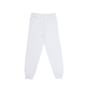 EVERYDAY KIDS Boys Cotton Fleece Sweatpants; Boys’ Activewear Jogger Pants - Soft and Breathable Cotton/Poly Blend, White - 1 of 4