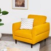 Tangkula Modern Upholstered Accent Chair Single Sofa Armchair Living Room Funiture Yellow - 3 of 4