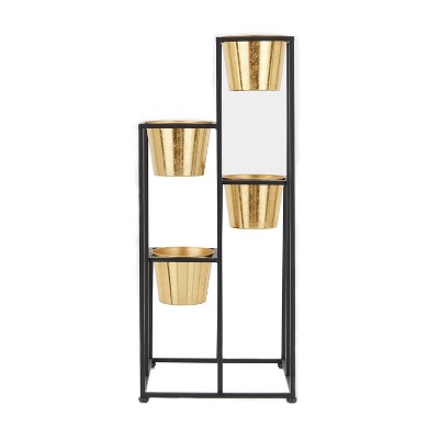 Olivia & May Glam Metal Planter Pot Gold/Black
