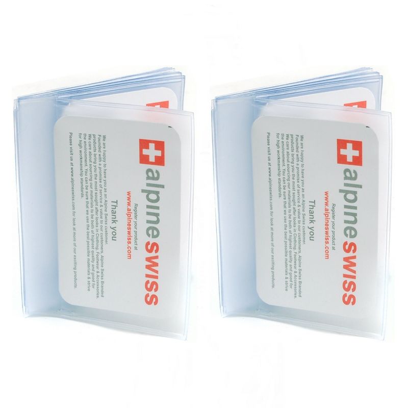 Alpine Swiss Set of 2 Plastic Wallet Inserts 6 Page Card Holder Picture Windows, 3 of 6