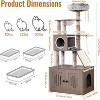 Acekool 67" Cat Tree & Litter Box Enclosure - 2-in-1 with Scratching Posts - 2 of 4