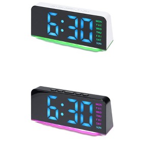 REGALWOVEN 2 Pcs Plastic Digital Corded Accurate Electric Alarm Clock 6.3 x 2.6 x 1.6 inch - 1 of 4