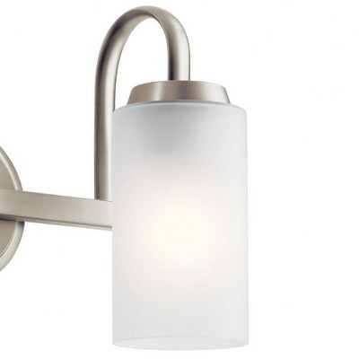 Kennewick Olde Bronze 2-Light Vanity Sconce with Satin Etched Glass