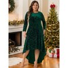 Agnes Orinda Women's Plus Size Mermaid Round Neck High Low Hem Maxi Velvet Formal Dresses - 3 of 4