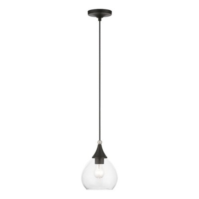 Livex Lighting Catania 1 - Light Pendant in  Black/Brushed Nickel