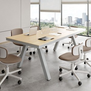 Famapy Heavy-Duty Industrial Office Desk,Modern Meeting Desk,Collaboration Desk with Metal Legs,for 8-10 People - 1 of 4