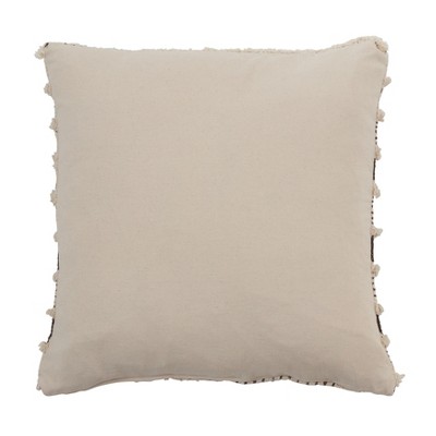 Charming Tufted Block Print Cotton Euro Throw Pillow 19.5"