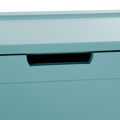 Haina Blue Wooden Rectangular Laundry Hamper