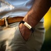 Ross-Simons Men's Yellow Stainless Steel Cross Bracelet With Black Leather Size 8 - 2 of 3