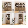 Farmhouse Bookshelf with Doors 5 Tier Adjustable Shelves Storage for Living Room Bedroom - 2 of 4