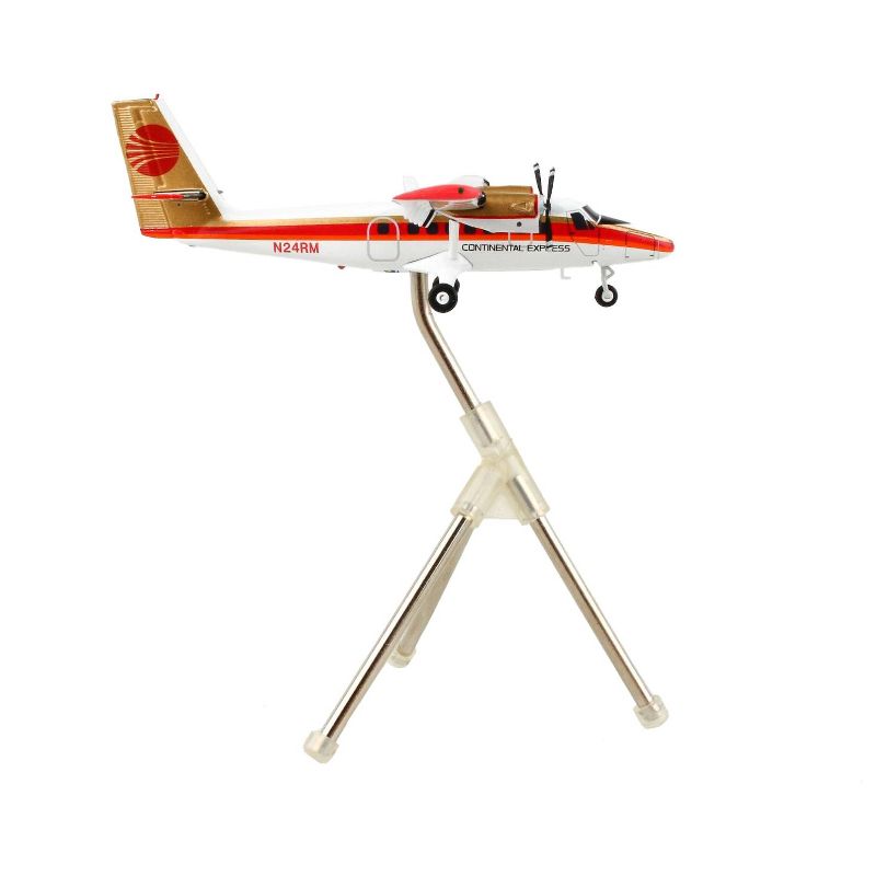 De Havilland DHC-6-300 Commercial Aircraft White with Red Stripes and Gold Tail 1/200 Diecast Model Airplane by GeminiJets, 2 of 4