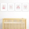 Big Dot of Happiness Little Princess Crown - Unframed Pink & Gold Castle Nursery and Kids Room Linen Paper Wall Art - Set of 4 Artisms - 8 x 10 inches - 2 of 4