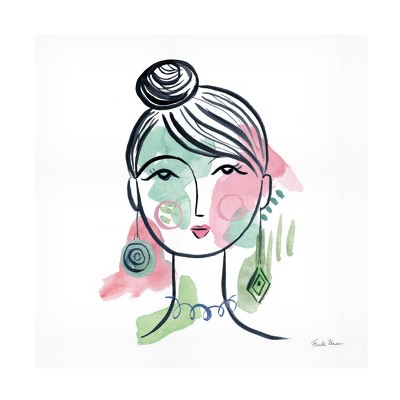 14" x 14" Farida Zaman 'Pretty Faces IV' Unframed Wall Canvas - Trademark Fine Art